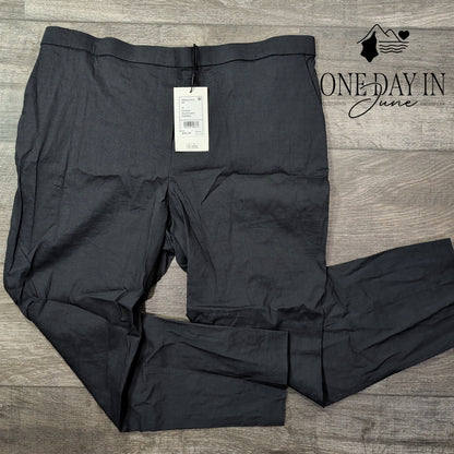 Theory Treeca Pull On Pants Concord Dark Gray Linen Blend NWT Size 16