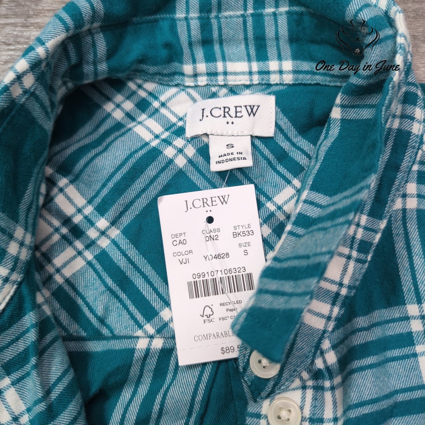 J.Crew Classic Flannel Shirt Size S