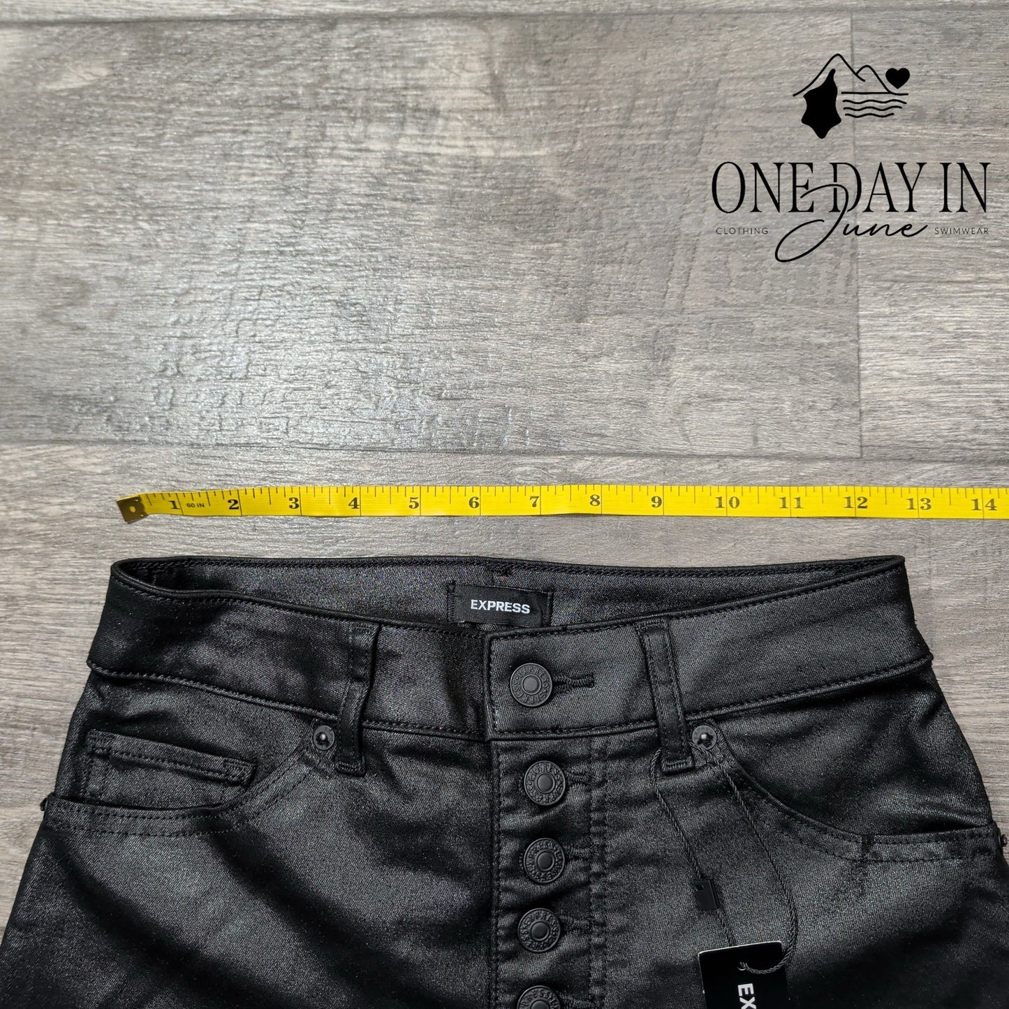 Express Curvy Skinny Ankle Coated Denim Jeans Size 0 (25)