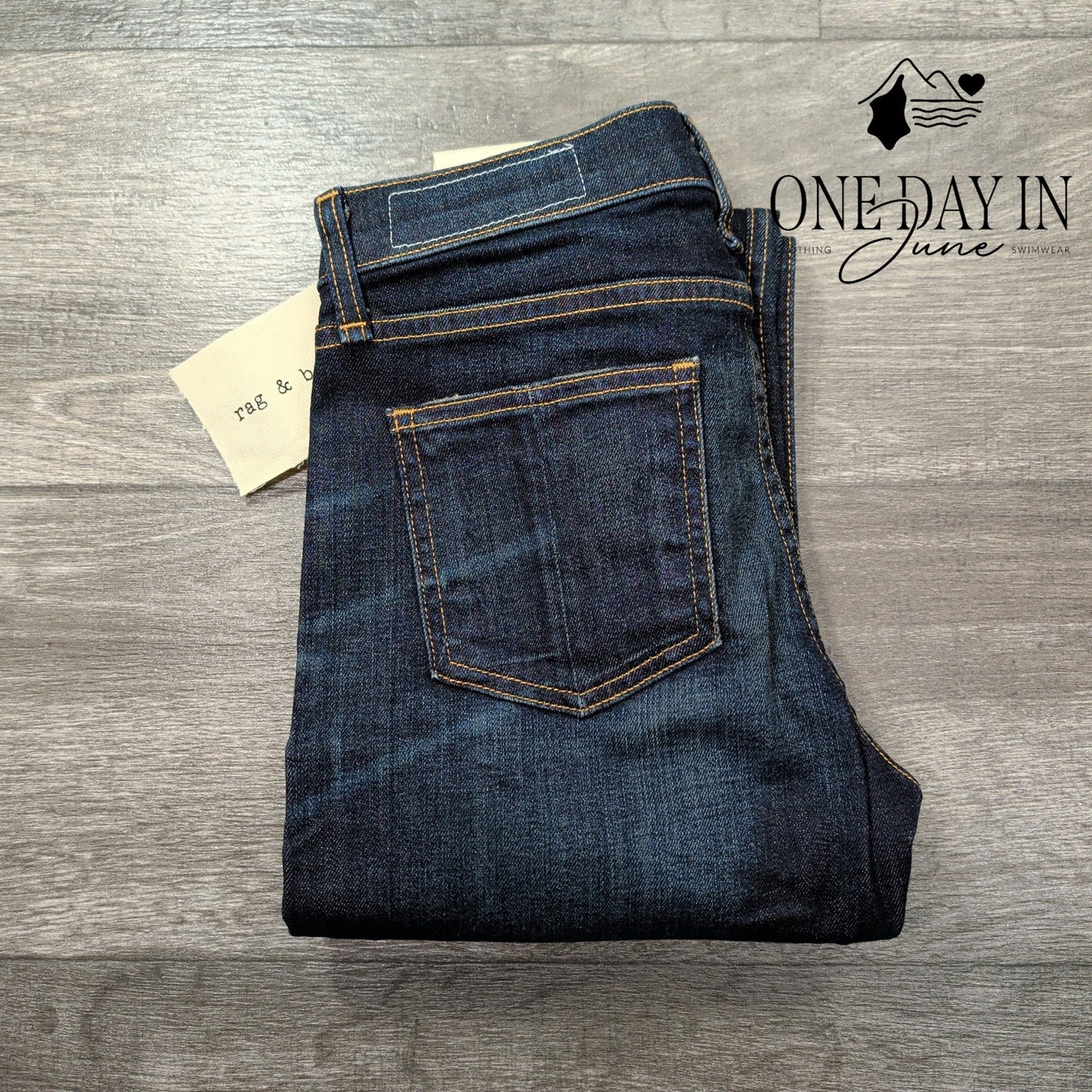 Rag & Bone Crop Straight Leg Jeans Dark Wash Denim NWT $198 Size 0 (25)