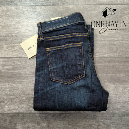 Rag & Bone Crop Straight Leg Jeans Dark Wash Denim NWT $198 Size 0 (25)
