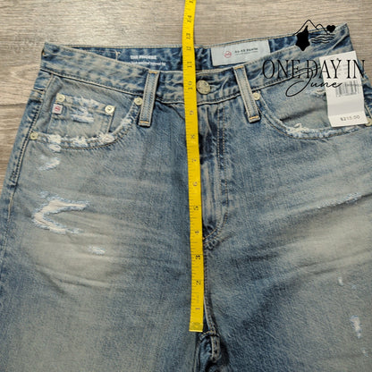 AG Adriano Goldschmied The Phoebe High Rise Tapered Distressed Jeans NWT Size 4