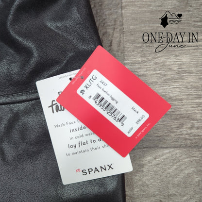 Spanx Faux Leather Legging Pants Size XL