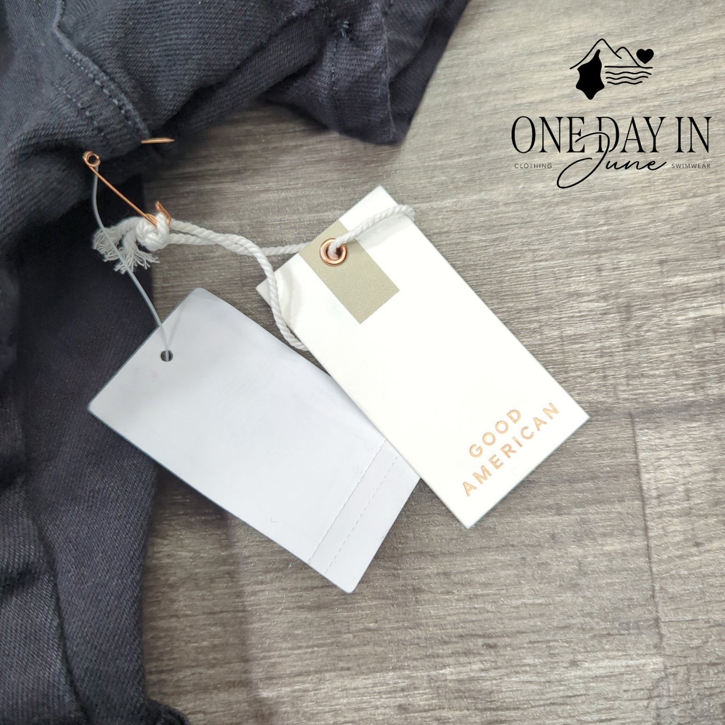 Good American Zip Front Denim Jumpsuit Size L