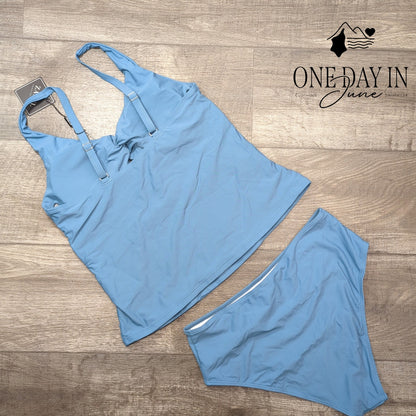 Zaful Cross Front Keyhole Tankini Swimsuit Size L