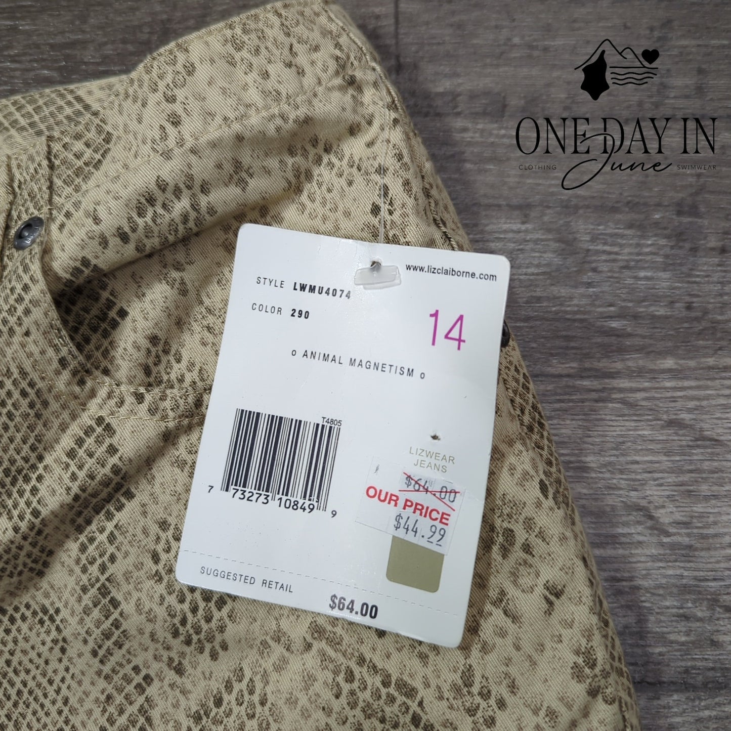 Liz Claiborne Animal Magnatism Straight Leg Pants Size 14