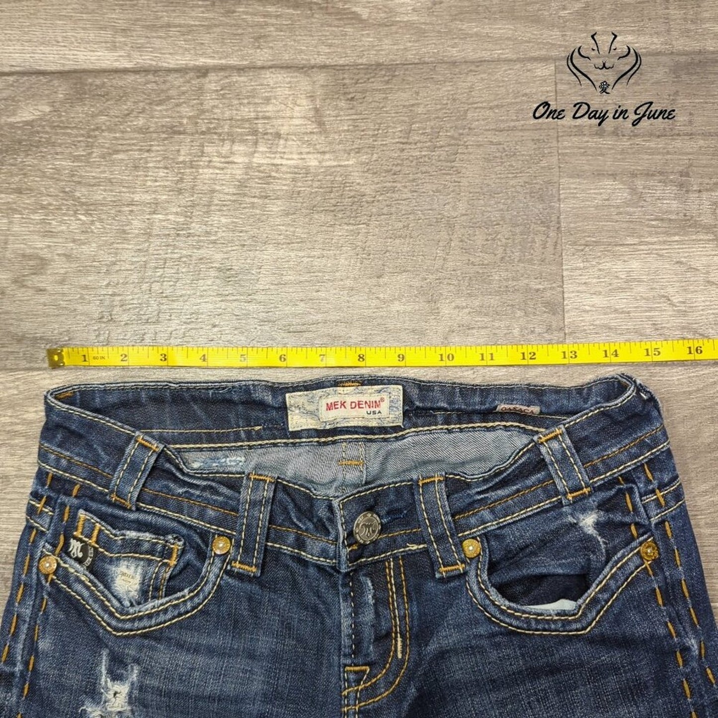 Mek Denim Oaxaca Low Rise Slim Boot Size 27/34 Long (4 Long)