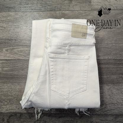 AG Adriano Goldschmied The Phoebe High Waist Tapered Jeans Distressed NWT Size 4