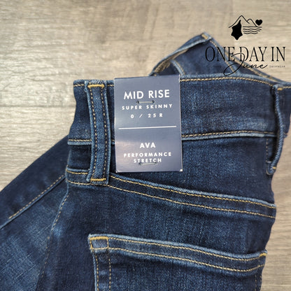 Lucky Brand Ava Mid Rise Skinny Jeans Size 0