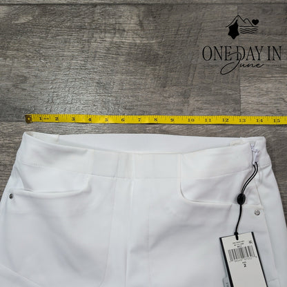 RLX Ralph Lauren Stretch Ankle Golf Pants White Side Zip NWT Size 2