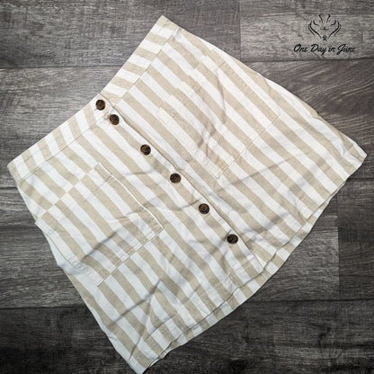 Old Navy Striped Button Front Mini Skirt Size 6