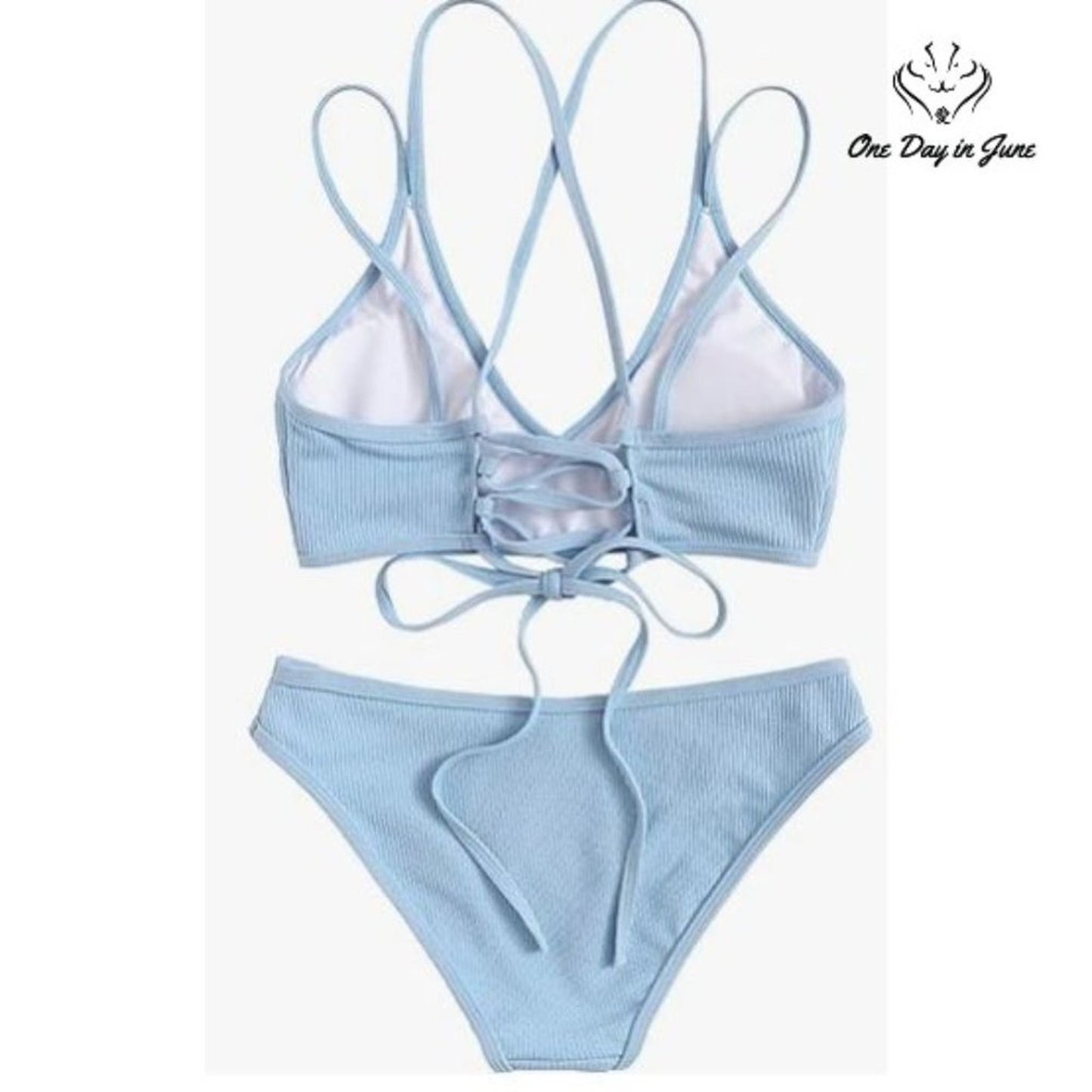 SweatyRocks Criss Cross Back Bikini Swimsuit Size L