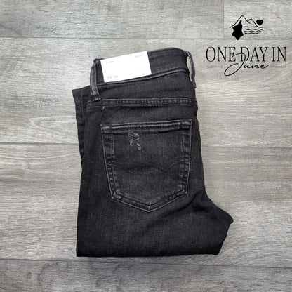 American Eagle Outfitters AirFlex+ Skinny Jeans Black Distressed NWT Size 28 (6)