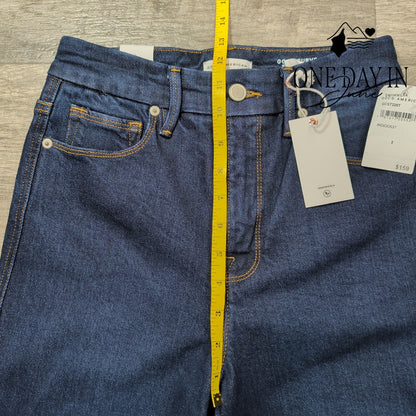 Good American Good Curve Straight Jeans High Rise Indigo NWT $159 Size 2 (26)