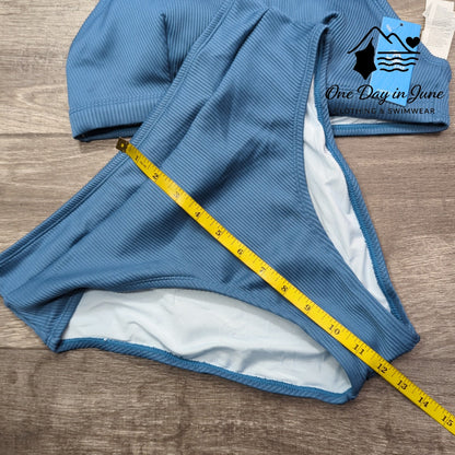 Cupshe High Waist Ribbed Bikini Swimsuit Size M