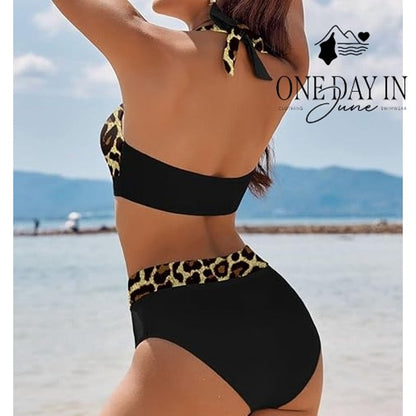 Aimage Halter Twist Front Bikini Swimsuit Size M