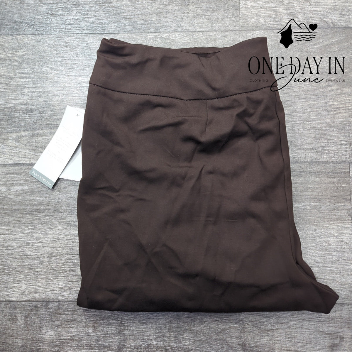 New Directions Polished Pull On Pants Chocolate Brown NWT Size 2X