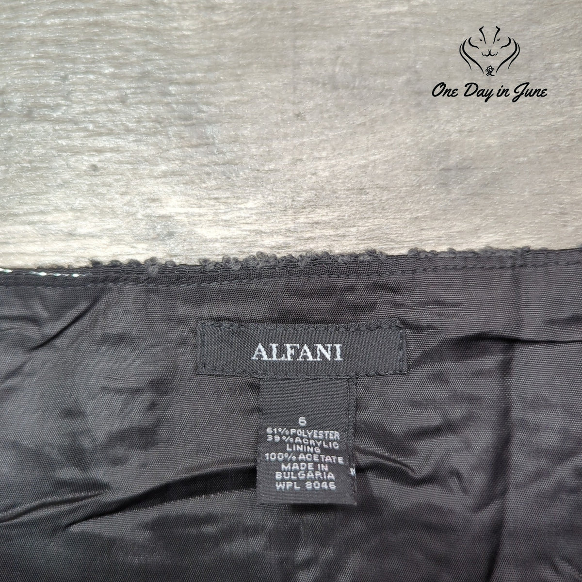 Alfani Metallic Striped Pencil Skirt Black Silver Lined Party Career Size 6