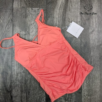 La Blanca Island Goddess Underwire Cross Back Tankini Top Size 0