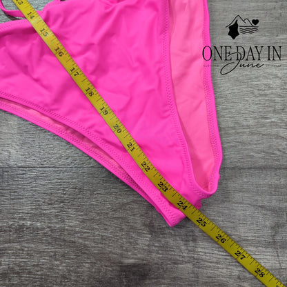 Meyeeka Tie Back Cut Out One Piece Swimsuit Size S