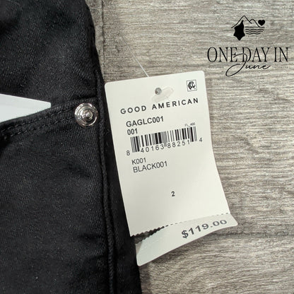Good American Good Legs Crop Skinny Jeans Black NWT Size 2 (26)