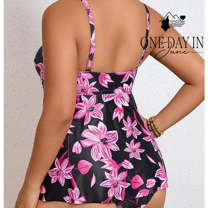 Aleumdr Tropical Tankini Swimsuit Size 2XL