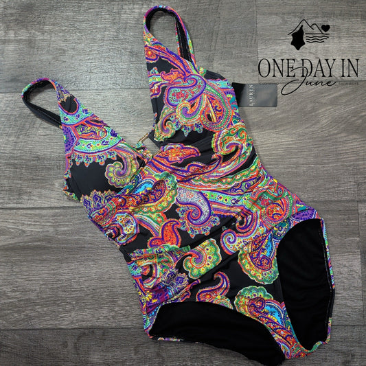 Ralph Lauren Paisley One Piece Swimsuit Size 6