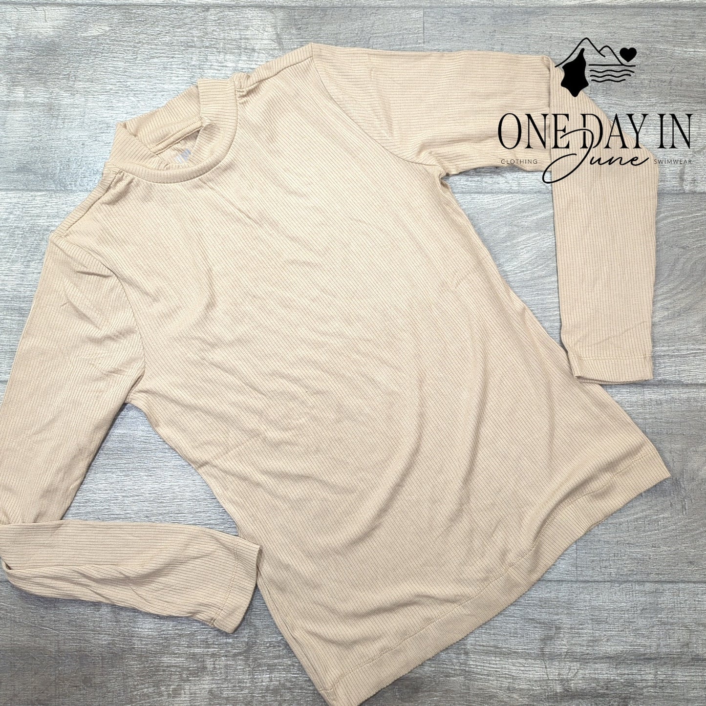 Truth Ribbed Long Sleeve Blouse Size M