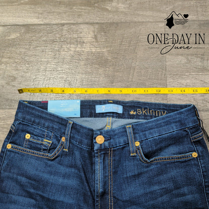 7 For All Mankind The Skinny Bair Super Skinny Jeans Dark Wash NWT Size 12 (31)