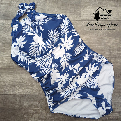 Charmleaks Halter Tummy Control Palm Leaf One Piece Size L