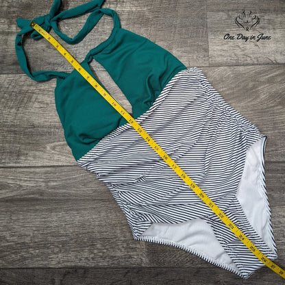 Shekini V Neck One Piece Swimsuit Size S