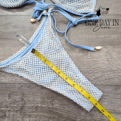 Zaful High Cut Tie Side Tie Back Bikini Swimsuit Size S
