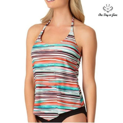 a.n.a Striped Tankini Top Size M