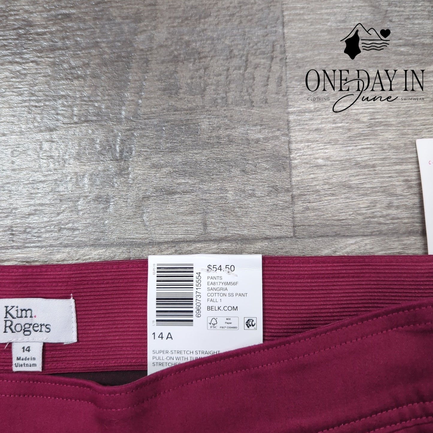 Kim Rogers Pull On Super Stretch Straight Leg Pants Size 14