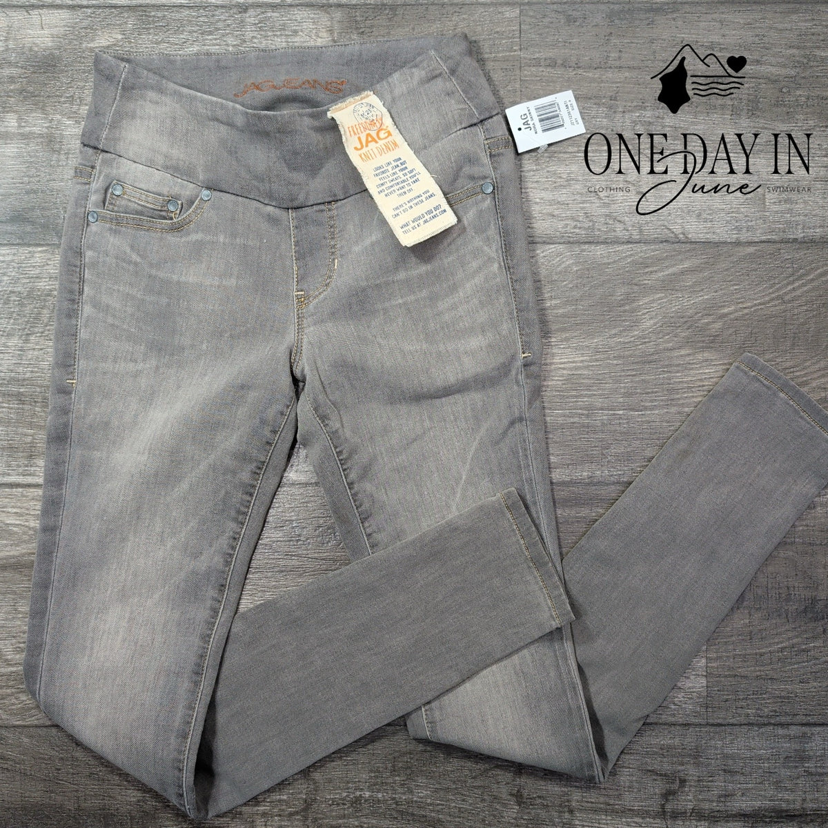 Jag Jeans Nora High Rise Skinny Pull On Jeans Gray NWT Size 0