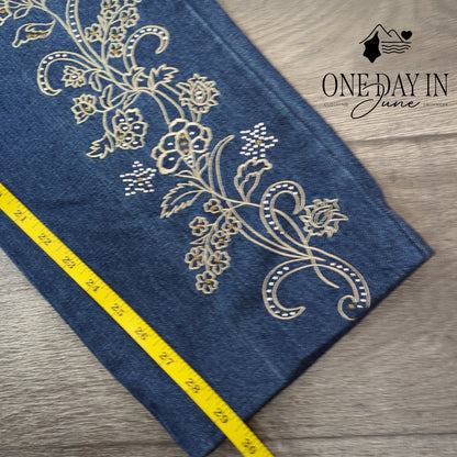 Christopher & Banks Embroidered Hemmed Straight Leg Jeans Size 12