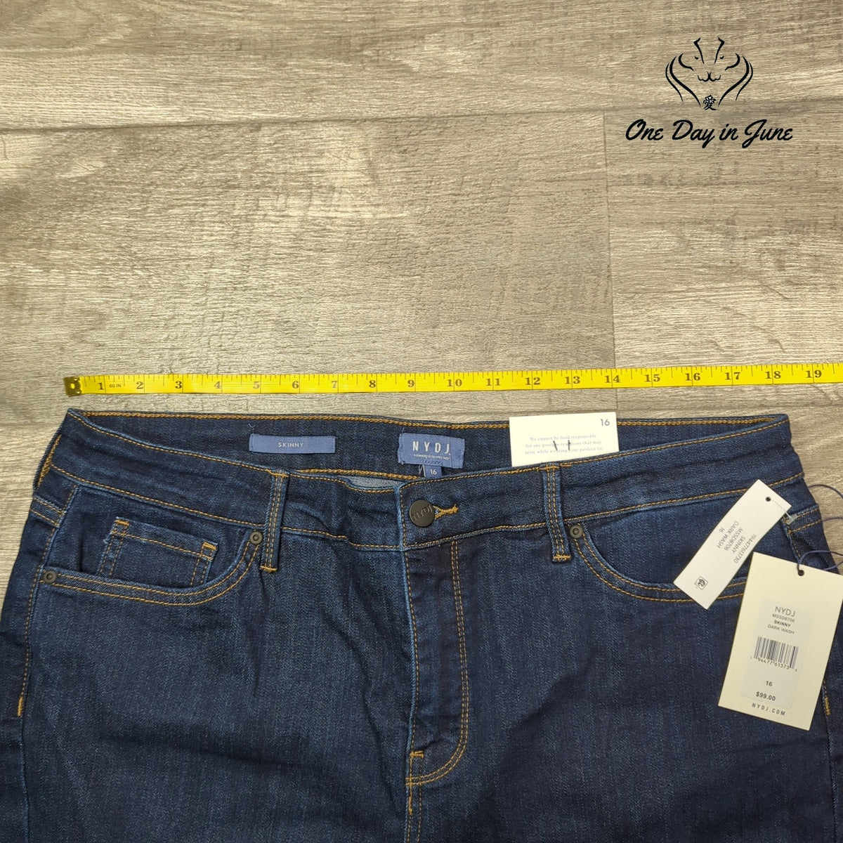 Not Your Daughter's Jeans Skinny Jeans Dark Wash Lift Tuck Stretch NWT Size 16