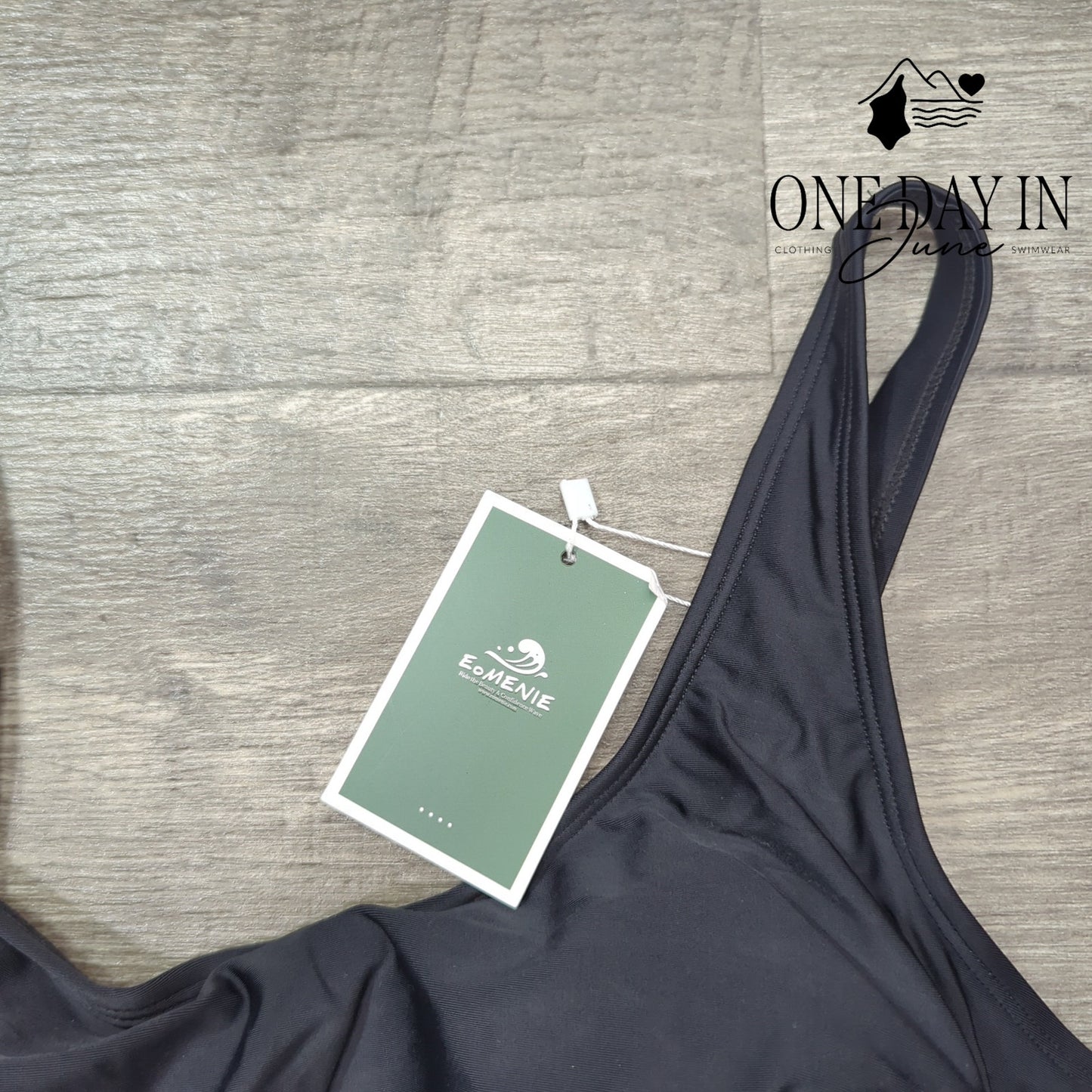 Eomenie Drawstring Swimdress One Piece Swimsuit Size M