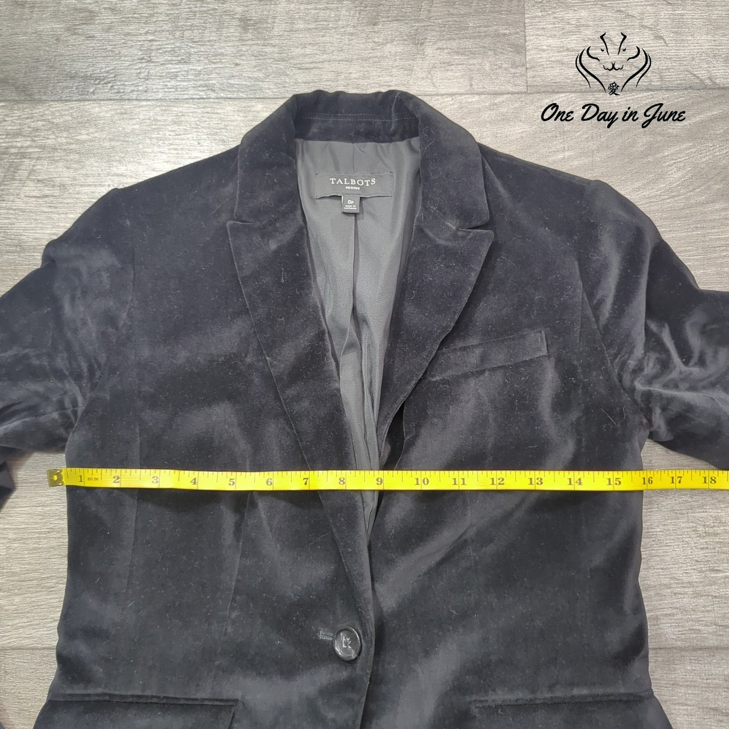 Talbots Petite Velour One Button Blazer Size 0P