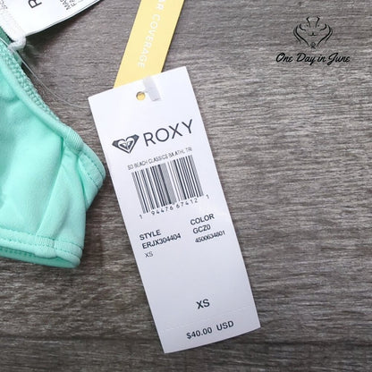 Roxy So Beach Classics Athletic Bikini Top Size XS