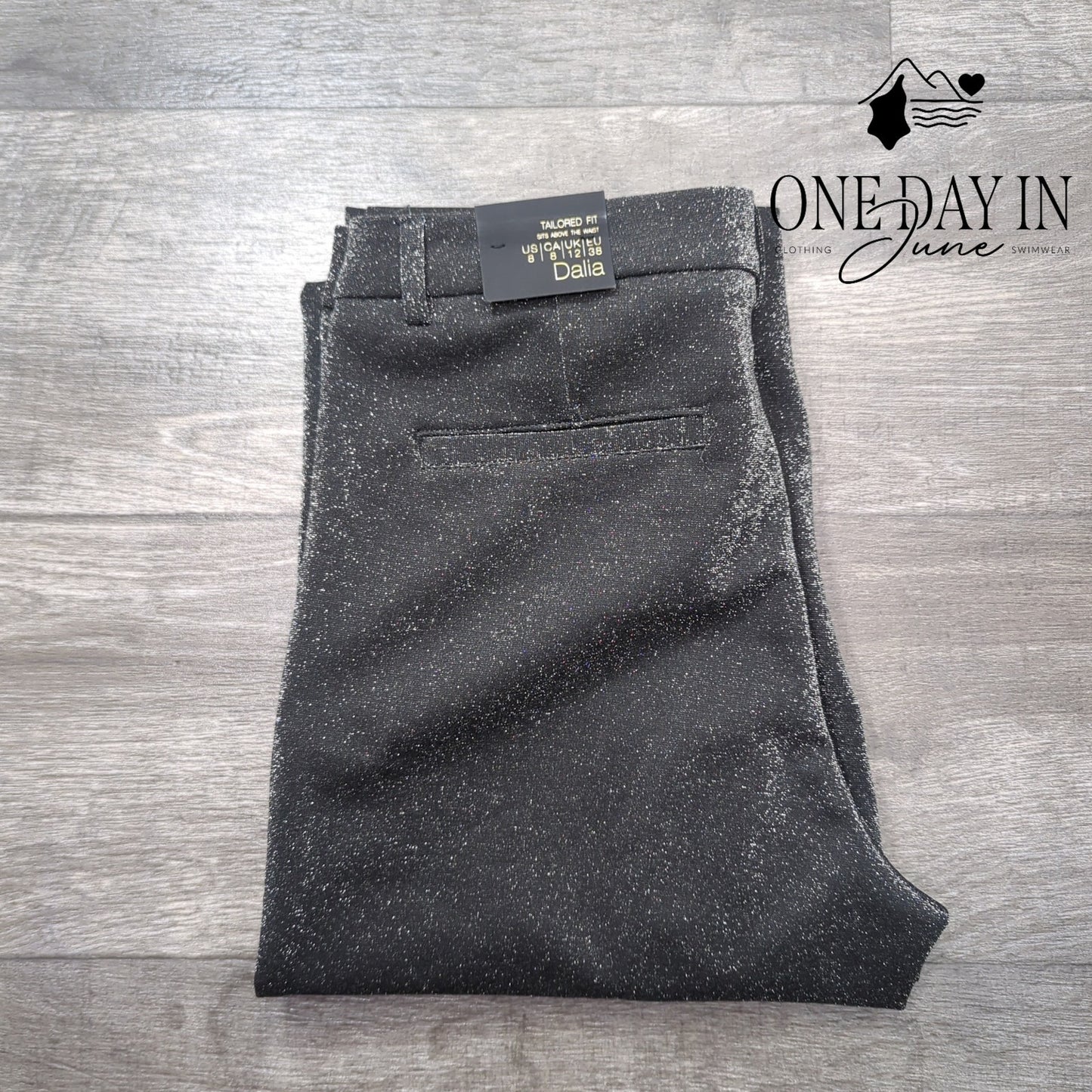 Dalia Collection Tailored Fit Sparkle Pants Size 8