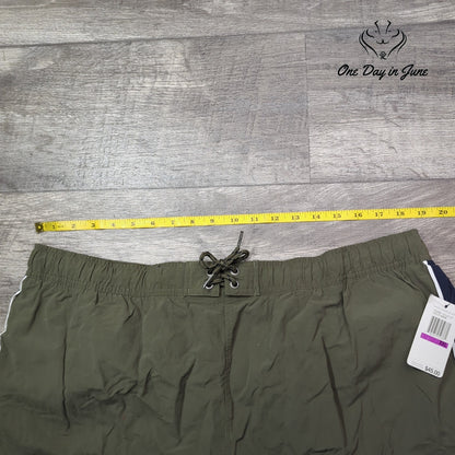 Nautica Colorblock Cargo Swim Trunks Olive Green Navy NWT $45 Size XXL