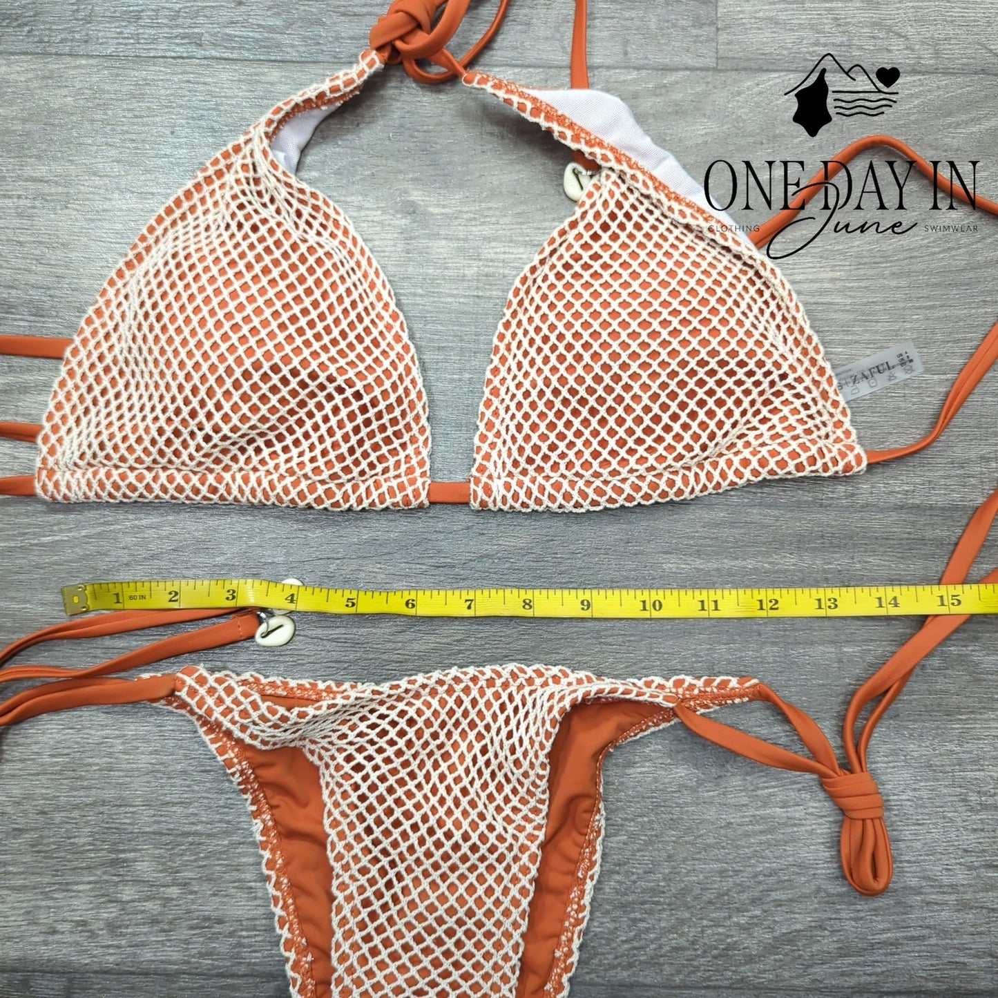 Zaful Adjustable Triangle Tie Side Cheeky Bikini Swimsuit Size S