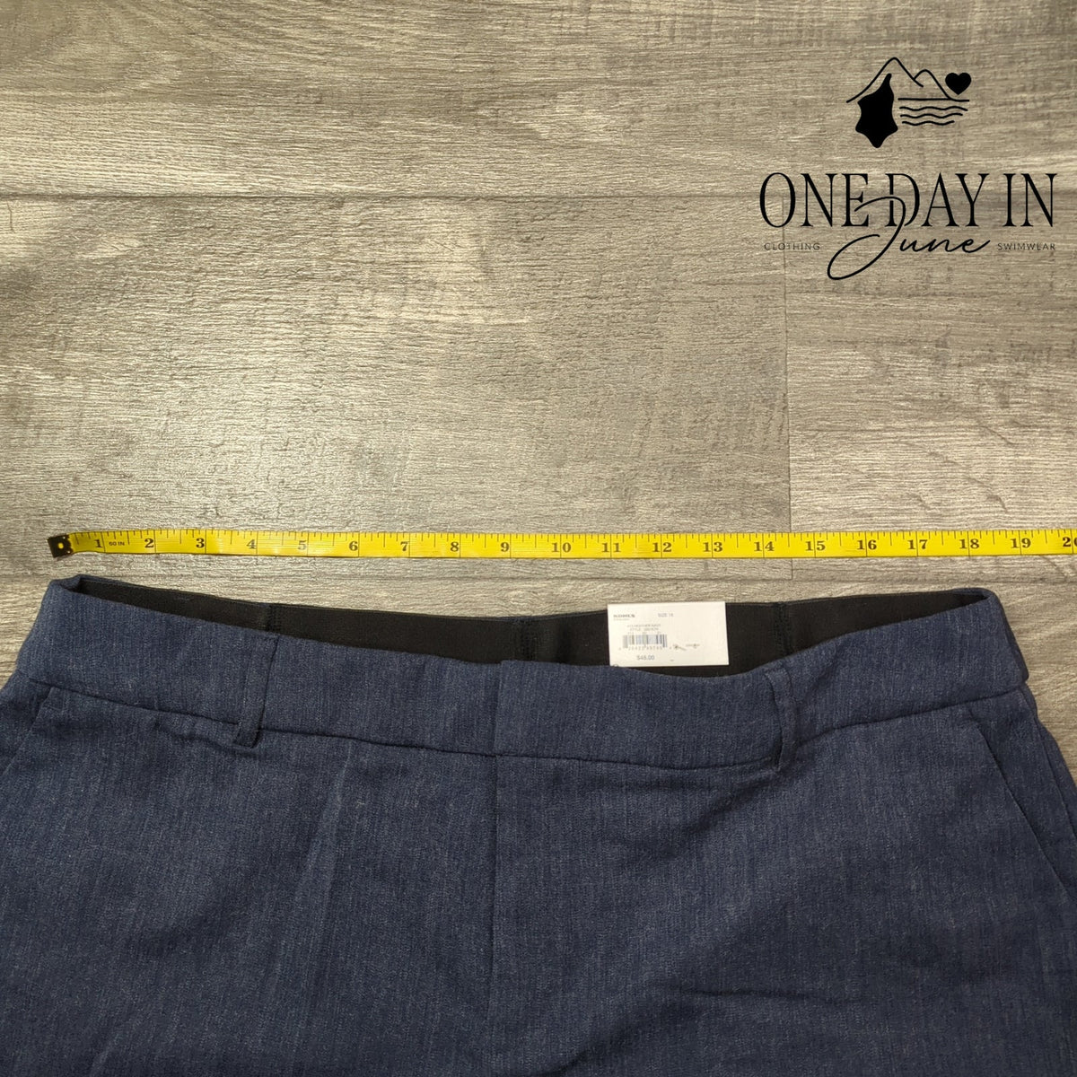 Nine West Barely Bootcut Mid Rise Dress Pants Heather Navy NWT Size 18
