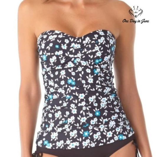 Anne Cole Twist Front Bandeau Tankini Top Size XS