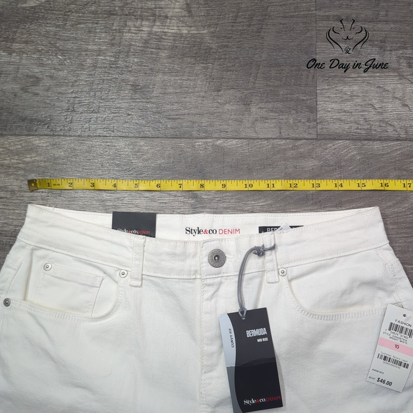 Style & Co. Mid Rise Bermuda Denim Shorts Size 10
