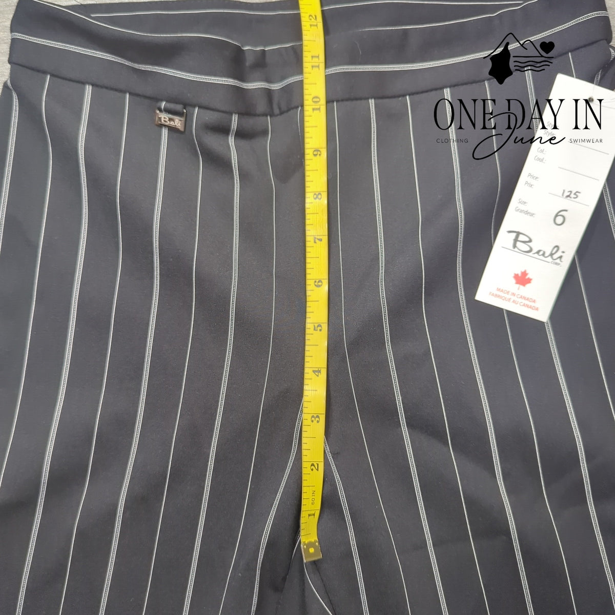 Bali Corp Pinstripe Straight Leg Dress Pants Black White NWT Size 6