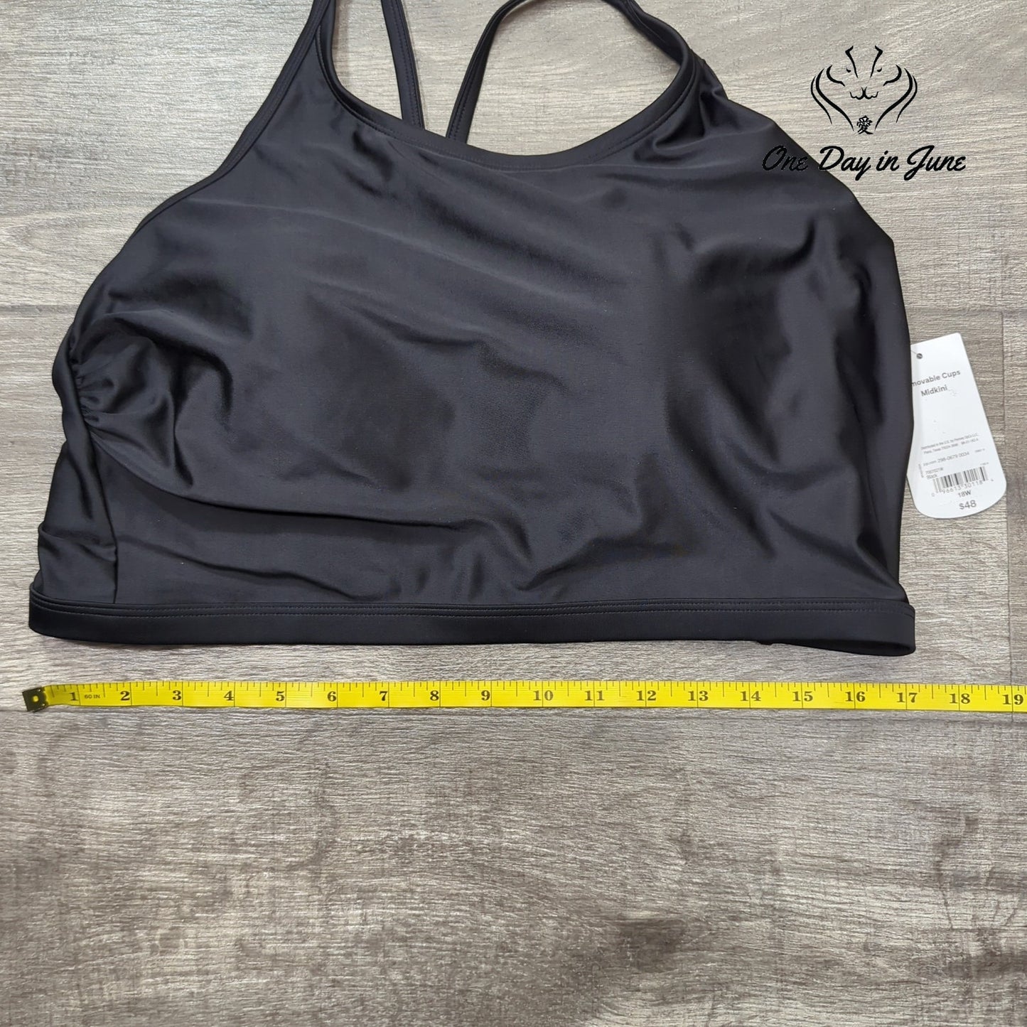 Xersion Removable Cup Midkini Bikini Top Size 18W