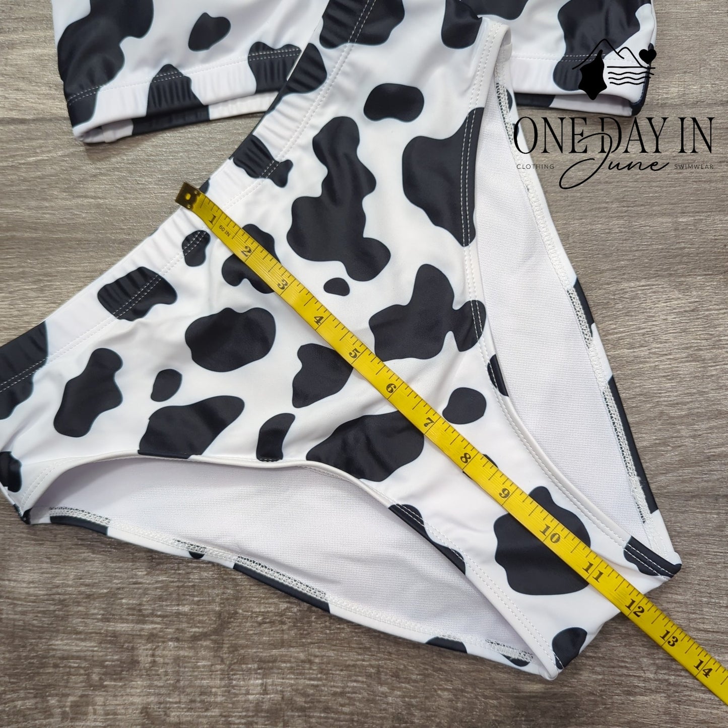 Tempt Me Cow Print Crop Bikini Swimsuit Size M