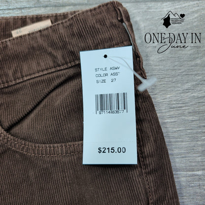 AG Adriano Goldschmied Skinny Corduroy Pants Brown NWT Size 4 (27)